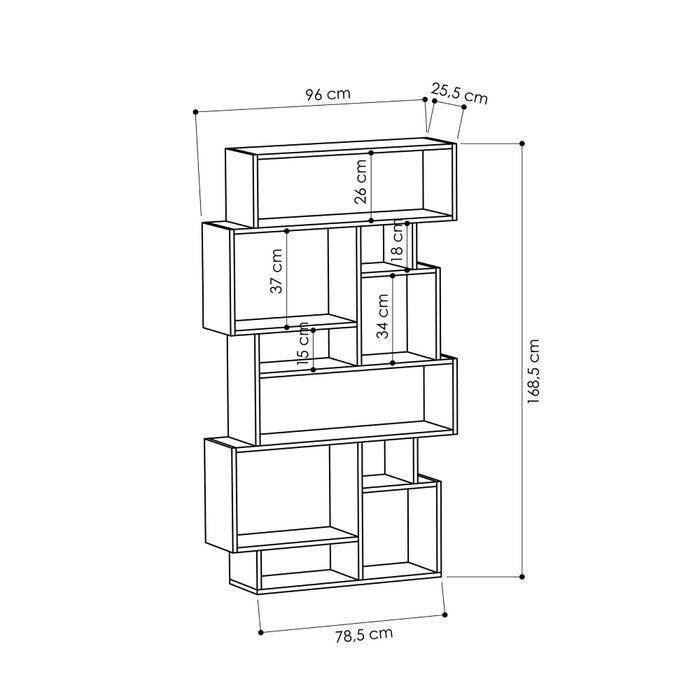 Hanah Home Estantería Anthracite
